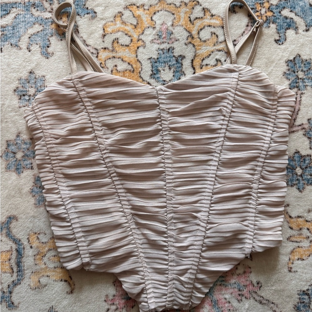 Bershka Ruched Cropped Corset Top